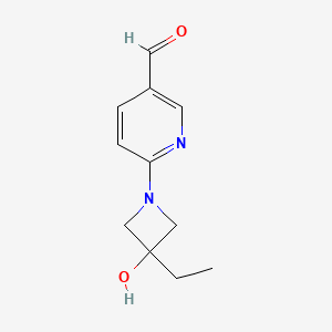 molecular formula C11H14N2O2 B13187668 6-(3-Ethyl-3-hydroxyazetidin-1-yl)pyridine-3-carbaldehyde 