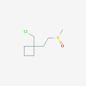 molecular formula C8H15ClOS B13187671 1-(Chloromethyl)-1-(2-methanesulfinylethyl)cyclobutane 