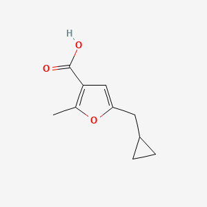 molecular formula C10H12O3 B13187699 5-(Cyclopropylmethyl)-2-methylfuran-3-carboxylic acid 