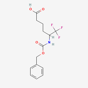 molecular formula C14H16F3NO4 B13187738 5-{[(Benzyloxy)carbonyl]amino}-6,6,6-trifluorohexanoic acid 