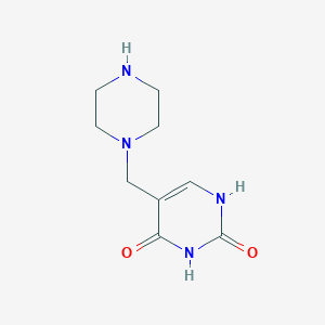 molecular formula C9H14N4O2 B13187773 5-(piperazin-1-ylmethyl)pyrimidine-2,4(1H,3H)-dione 