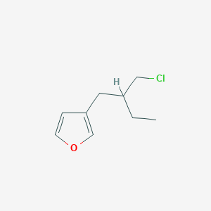 molecular formula C9H13ClO B13187781 3-[2-(Chloromethyl)butyl]furan 