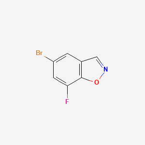 molecular formula C7H3BrFNO B13187833 5-Bromo-7-fluoro-1,2-benzoxazole 