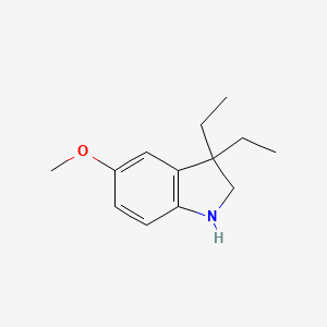 molecular formula C13H19NO B13187872 3,3-Diethyl-5-methoxy-2,3-dihydro-1H-indole 