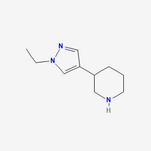 molecular formula C10H17N3 B13187892 3-(1-ethyl-1H-pyrazol-4-yl)piperidine 