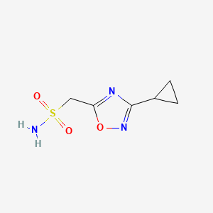 molecular formula C6H9N3O3S B13187899 (3-Cyclopropyl-1,2,4-oxadiazol-5-yl)methanesulfonamide 