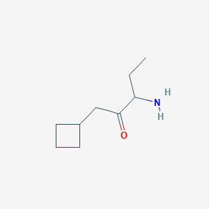 molecular formula C9H17NO B13187919 3-Amino-1-cyclobutylpentan-2-one 