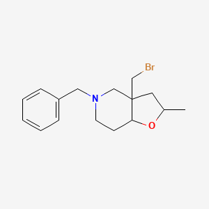 molecular formula C16H22BrNO B13187934 5-Benzyl-3a-(bromomethyl)-2-methyl-octahydrofuro[3,2-c]pyridine 