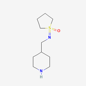 molecular formula C10H20N2OS B13187970 1-{[(Piperidin-4-yl)methyl]imino}-1lambda6-thiolan-1-one 