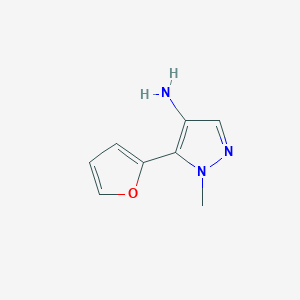 molecular formula C8H9N3O B13188007 5-(furan-2-yl)-1-methyl-1H-pyrazol-4-amine 