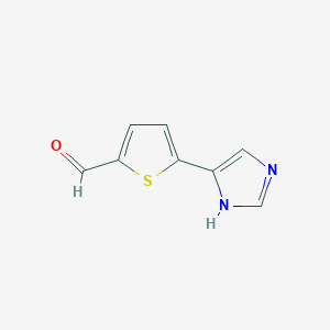 molecular formula C8H6N2OS B13188009 5-(1H-Imidazol-4-YL)thiophene-2-carbaldehyde 