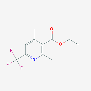 molecular formula C11H12F3NO2 B13188011 Ethyl 2,4-dimethyl-6-(trifluoromethyl)nicotinate 