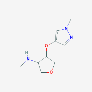 molecular formula C9H15N3O2 B13188018 N-Methyl-4-[(1-methyl-1H-pyrazol-4-yl)oxy]oxolan-3-amine 