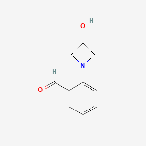 molecular formula C10H11NO2 B13188040 2-(3-Hydroxyazetidin-1-yl)benzaldehyde 