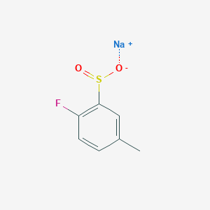 molecular formula C7H6FNaO2S B13188077 Sodium 2-fluoro-5-methylbenzene-1-sulfinate 