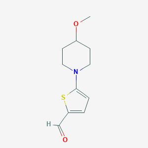 molecular formula C11H15NO2S B13188078 5-(4-Methoxypiperidin-1-yl)thiophene-2-carbaldehyde 