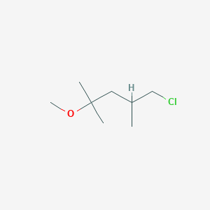 molecular formula C8H17ClO B13188129 1-Chloro-4-methoxy-2,4-dimethylpentane 