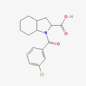 molecular formula C16H18ClNO3 B13188137 1-(3-chlorobenzoyl)-octahydro-1H-indole-2-carboxylic acid 