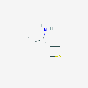 molecular formula C6H13NS B13188158 1-(Thietan-3-yl)propan-1-amine 