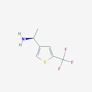 molecular formula C7H8F3NS B13188173 (1S)-1-[5-(Trifluoromethyl)(3-thienyl)]ethylamine 