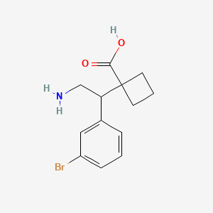 molecular formula C13H16BrNO2 B13188179 1-[2-Amino-1-(3-bromophenyl)ethyl]cyclobutane-1-carboxylic acid 