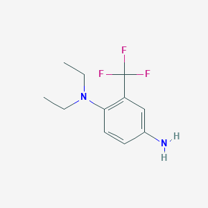 molecular formula C11H15F3N2 B1318818 1-N,1-N-diethyl-2-(trifluoromethyl)benzene-1,4-diamine CAS No. 105296-03-5