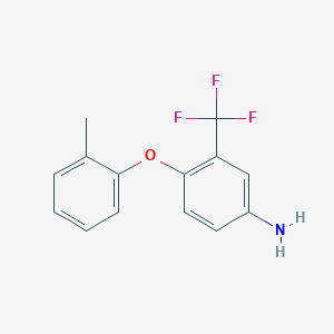 molecular formula C14H12F3NO B1318819 4-(2-Methylphenoxy)-3-(trifluoromethyl)aniline CAS No. 946775-76-4