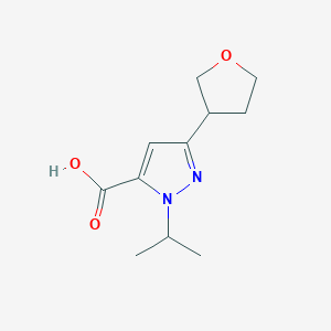 molecular formula C11H16N2O3 B13188190 3-(Oxolan-3-yl)-1-(propan-2-yl)-1H-pyrazole-5-carboxylic acid 