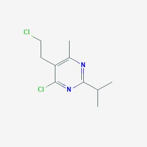 molecular formula C10H14Cl2N2 B13188197 4-Chloro-5-(2-chloro-ethyl)-2-isopropyl-6-methyl-pyrimidine 