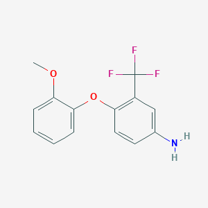 molecular formula C14H12F3NO2 B1318820 4-(2-Methoxyphenoxy)-3-(trifluoromethyl)aniline CAS No. 946775-72-0