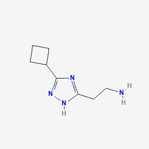 molecular formula C8H14N4 B13188214 2-(5-cyclobutyl-4H-1,2,4-triazol-3-yl)ethan-1-amine 