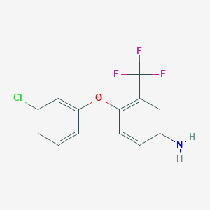 molecular formula C13H9ClF3NO B1318823 4-(3-Chlorophenoxy)-3-(trifluoromethyl)aniline CAS No. 946697-61-6