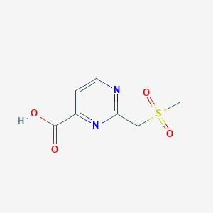 molecular formula C7H8N2O4S B13188237 2-(Methanesulfonylmethyl)pyrimidine-4-carboxylic acid 