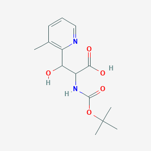 molecular formula C14H20N2O5 B13188285 2-{[(Tert-butoxy)carbonyl]amino}-3-hydroxy-3-(3-methylpyridin-2-yl)propanoic acid 