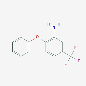 molecular formula C14H12F3NO B1318829 2-(2-甲基苯氧基)-5-(三氟甲基)苯胺 CAS No. 401-20-7