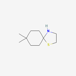 molecular formula C10H19NS B13188321 8,8-Dimethyl-1-thia-4-azaspiro[4.5]decane 