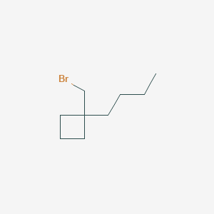 molecular formula C9H17Br B13188329 1-(Bromomethyl)-1-butylcyclobutane 