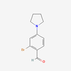 molecular formula C11H12BrNO B1318833 2-Bromo-4-(pyrrolidin-1-yl)benzaldehyde CAS No. 946705-58-4