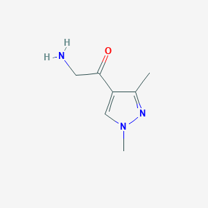 molecular formula C7H11N3O B13188355 2-amino-1-(1,3-dimethyl-1H-pyrazol-4-yl)ethan-1-one 