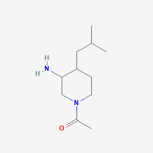 molecular formula C11H22N2O B13188366 1-[3-Amino-4-(2-methylpropyl)piperidin-1-yl]ethan-1-one 