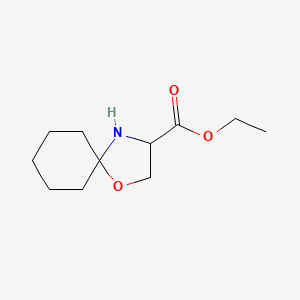 molecular formula C11H19NO3 B13188427 Ethyl 1-oxa-4-azaspiro[4.5]decane-3-carboxylate 