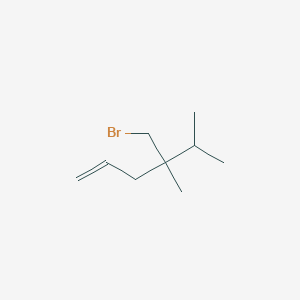 molecular formula C9H17Br B13188443 4-(Bromomethyl)-4,5-dimethylhex-1-ene 