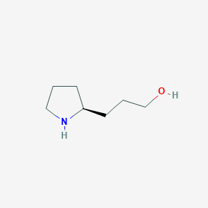 molecular formula C7H15NO B13188462 3-[(2S)-pyrrolidin-2-yl]propan-1-ol 