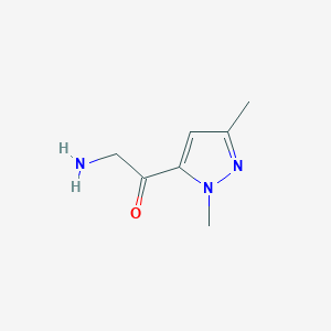 molecular formula C7H11N3O B13188493 2-amino-1-(1,3-dimethyl-1H-pyrazol-5-yl)ethan-1-one 