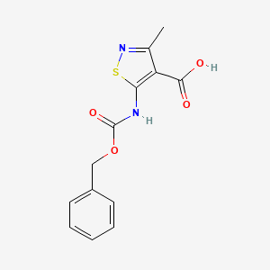 molecular formula C13H12N2O4S B13188503 5-(((Benzyloxy)carbonyl)amino)-3-methylisothiazole-4-carboxylic acid 