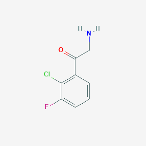 molecular formula C8H7ClFNO B13188511 2-Amino-1-(2-chloro-3-fluorophenyl)ethan-1-one 