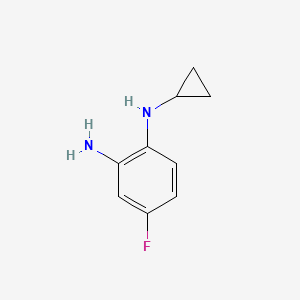 molecular formula C9H11FN2 B1318852 1-N-cyclopropyl-4-fluorobenzene-1,2-diamine CAS No. 952906-02-4