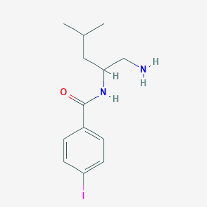 molecular formula C13H19IN2O B13188530 N-(1-amino-4-methylpentan-2-yl)-4-iodobenzamide 