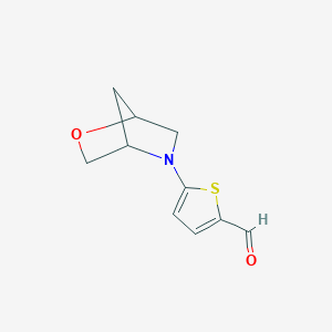 molecular formula C10H11NO2S B13188548 5-{2-Oxa-5-azabicyclo[2.2.1]heptan-5-yl}thiophene-2-carbaldehyde 