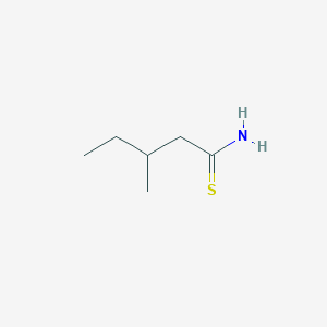 molecular formula C6H13NS B13188579 3-Methylpentanethioamide 